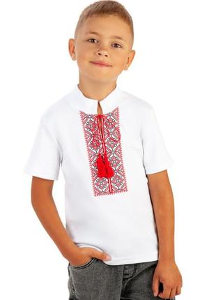 Вышиванка на малыша, украинская патриотическая футболка с вышивкой2 фото