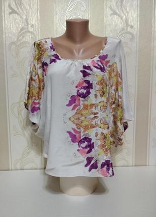 Шикарна шовкова блуза кажан, колір айворі, 100% шовк.