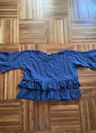 Блуза укороченная льняная diverse итальялия 44-481 фото