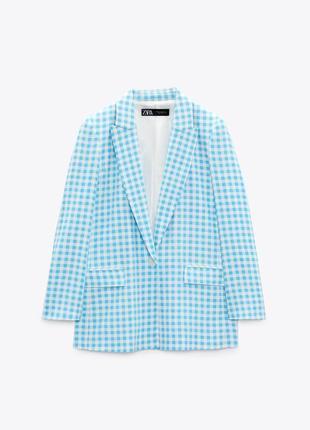 Льняний піджак в клітинку vichy від zara