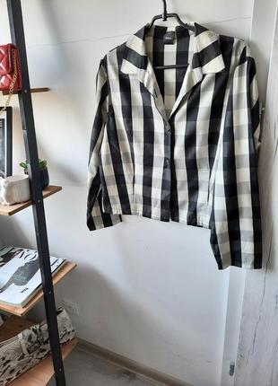 Костюм юбка спідниця  максі з розрізом рубашка вкороченна сорочка в клітку4 фото