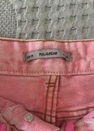 Розовые джинсовые шорты pull&bear4 фото