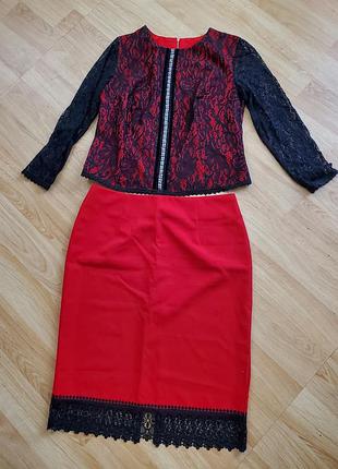 Святковий костюм з спідницею    вечірній наряд розмір 48-50