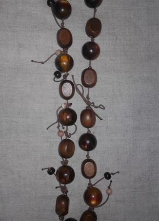 Бусы колье ожерелье керамика+ дерево винтаж10 фото