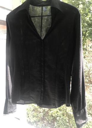 Чёрная  шикарная рубашка sisley p.40/l