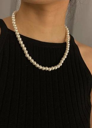Жемчуг майорка ожерелье колье бусы чокер3 фото