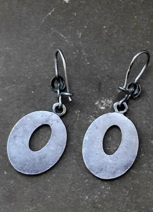 Винтажные антиквание старинные серебряные серьги с эмалью клеймо серебро 800 крупнобритания7 фото