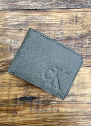 Новый кошелек кожаный calvin klein (ck leather olive wallet) с америки4 фото