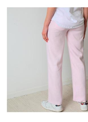 Розовые льняные брюки. брюки женские 100% лен7 фото