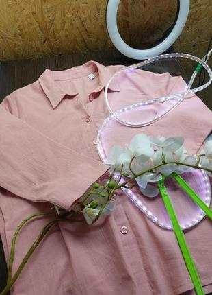 Женская блуза лен размер л tchibo,немесовая2 фото