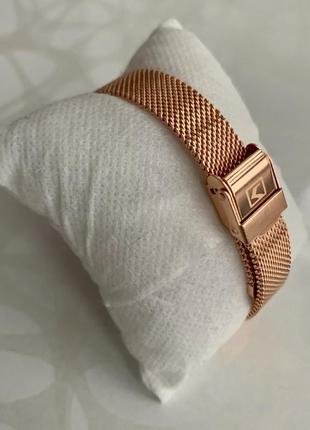 Женские металлические часы curren blanche розовое золото с цветами каррен бланш5 фото