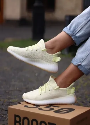 Кроссовки текстильные yeezy boost 350 v2 butter