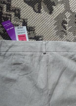 Брендові фірмові англійські жіночі легкі літні лляні брюки marks&spencer,нові з бірками,великий розмір 18анг, 100% льон.4 фото