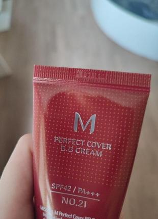 Missha perfect cover bb cream spf42/pa+++ 21 light beige 50 мл5 фото