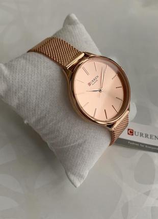 Женские металлические часы curren blanche розовое золото каррен бланш4 фото