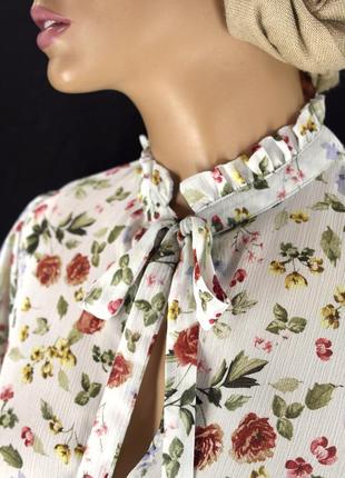 Нежная шифоновая блузка "primark" с цветочным принтом. размер uk14/eur42.4 фото