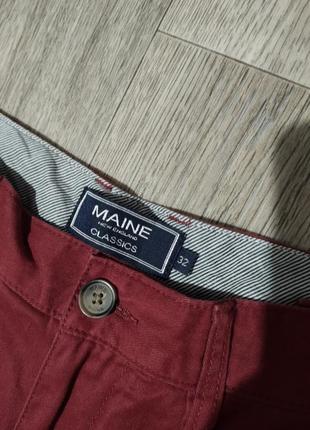Мужские шорты / maine new england / бордовые красные шорты / мужская одежда / бриджи /2 фото