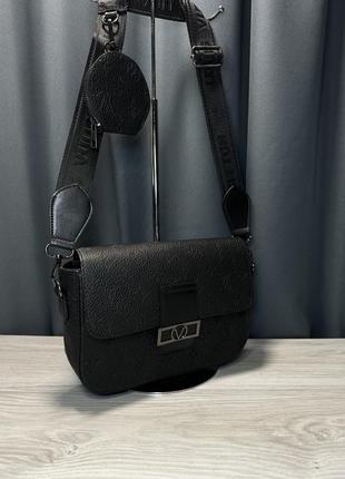 Сумка черная женская в стиле louis vuitton 2в1 клатч сумка луи витон  кросс-боди2 фото