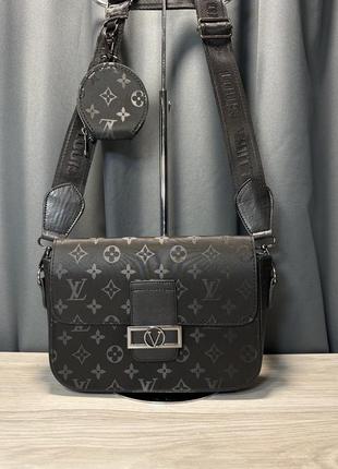 Сумка черная женская в стиле louis vuitton 2в1 клатч сумка луи витон  кросс-бодисумка цвет: коричнев