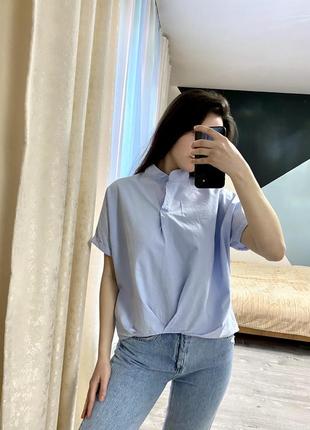 Сорочка ніжно голуба овер сайз