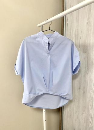 Рубашка нежно голубая овер сайз3 фото