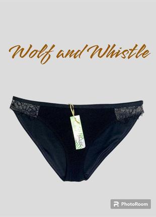 Трусики купальні чорні wolf & wistle