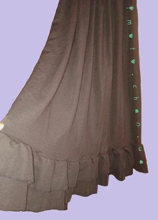 Корейское платье миди длинное с кружевом рюшами косплей черное10 фото