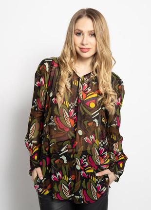 Блуза сорочка marc cain leo jungle print georgette blouse3 фото