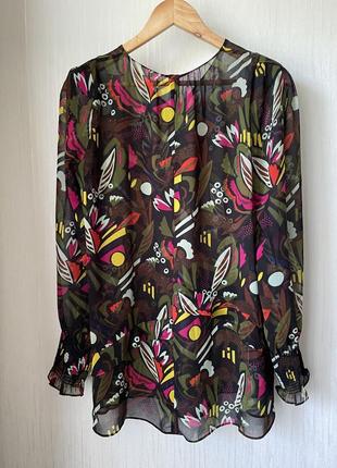 Блуза сорочка marc cain leo jungle print georgette blouse4 фото