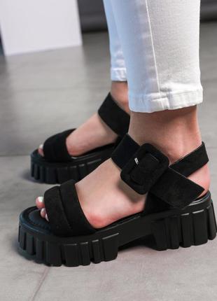 Жіночі сандалі fashion fern 3620 39 розмір 25 см чорний5 фото