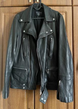 Косуха бренд tomorrowland blue work leather biker jacket куртка натуральная кожа acne saint laurent