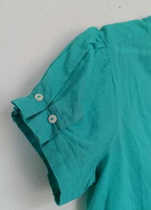 Блуза шелковый батист бирюза7 фото