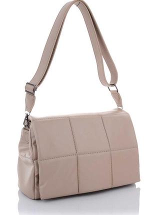 Женская сумка бежевая сумка через плечо стеганая сумка кроссбоди через плечо2 фото