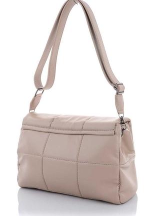 Женская сумка бежевая сумка через плечо стеганая сумка кроссбоди через плечо3 фото