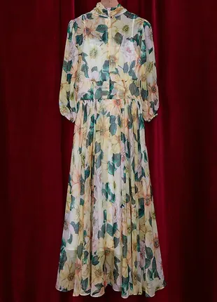 Шифоновое платье в цветочный принт в стиле dolce & gabbana4 фото