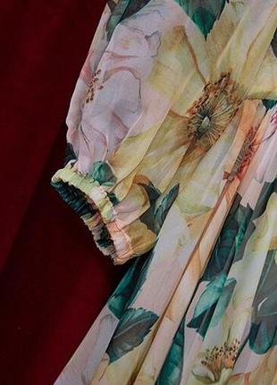 Шифоновое платье в цветочный принт в стиле dolce & gabbana7 фото