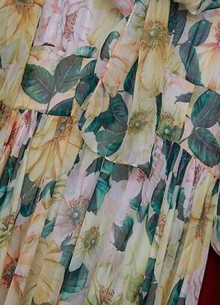 Шифоновое платье в цветочный принт в стиле dolce & gabbana6 фото