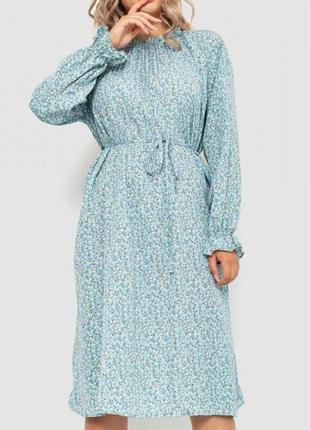 Платье свободного кроя шифоновая цвет светло-бирюзовый3 фото