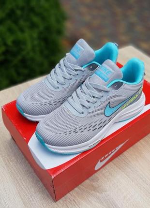 Жіночі кросівки nike сірі з бірюзою / smb7 фото