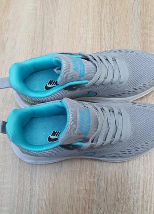 Жіночі кросівки nike сірі з бірюзою / smb8 фото