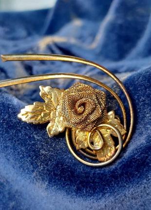 Винтажная брошь роза