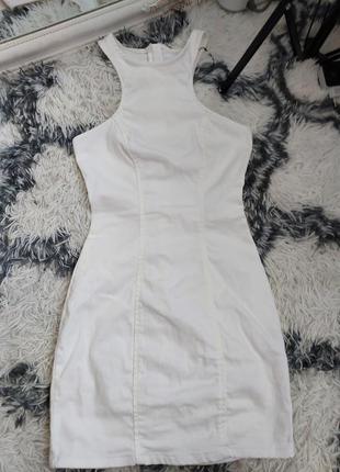 Джинсова сукня сарафан платя плаття платье белое джинсовое