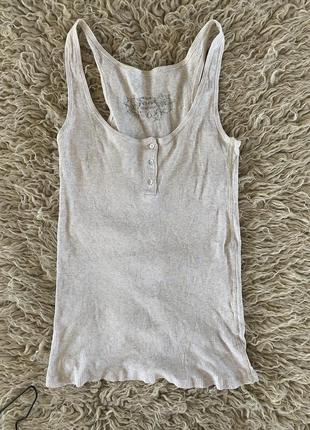 Фирменная базовая хлопковая майка в рубчик denim &amp; Co