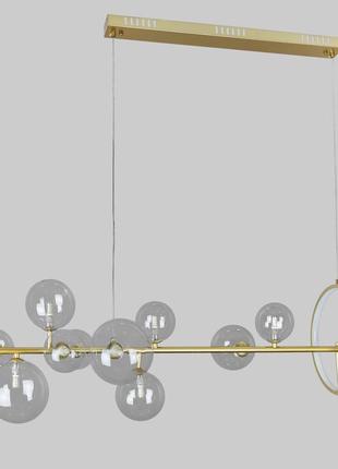 Золота 120см люстра на 10 ламп "bubbles" (918-lp267-10 gd+cl)