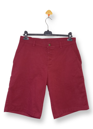Бордові класичні бавовняні шорти makia regular fit classic cotton shorts середньої довжини w32 m