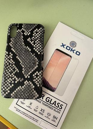 Чехол и защитное стекло iphone xs1 фото