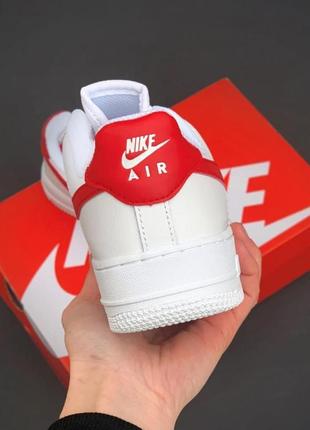 Женские кроссовки nike air force 1 white red 5 / smb4 фото