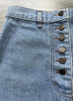 Джинсовая мини-юбка,стильная, на металлических пуговицах,оригинальная,gabe jeans,габи3 фото