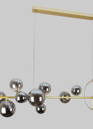 Золота 120см люстра на 10 ламп "bubbles" (918-lp267-10 gd+bk)