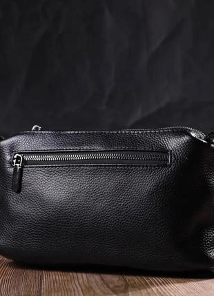Удобная женская сумка черная кожаная2 фото